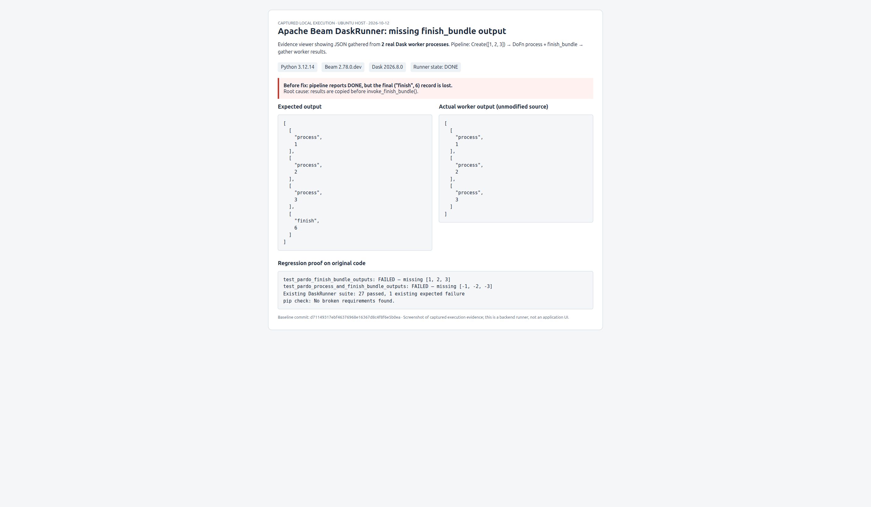 Before fix: successful pipeline loses finish_bundle
output