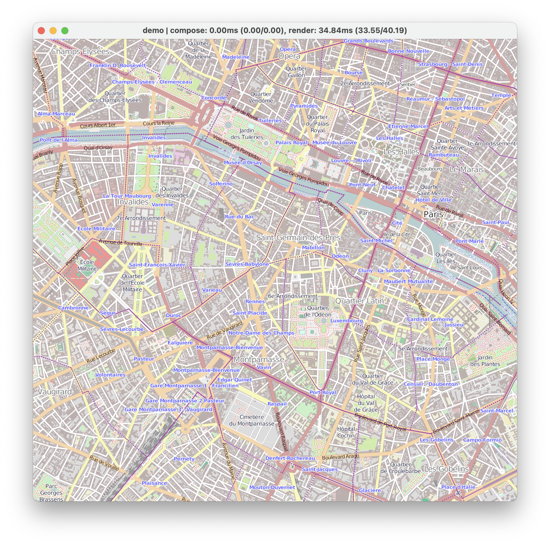 window rendering map of Germany