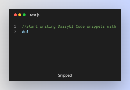 Start writing Code snipped with dui