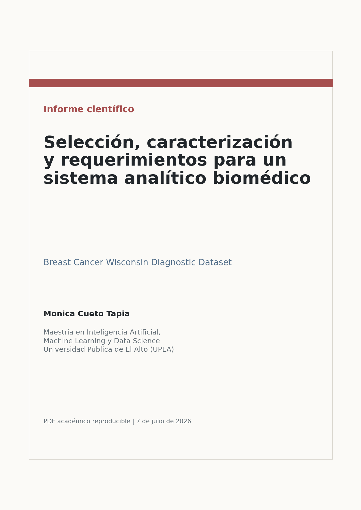 Final report preview for the breast cancer requirements project