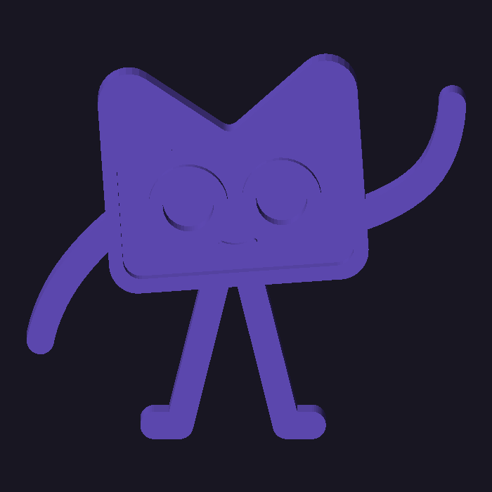 Kodee, the Kotlin mascot, modeled as a 3D relief in KCSG
