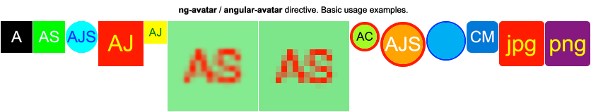 More angular-avatar basic usage examples