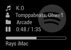 Screenshot of a song playing without cover art