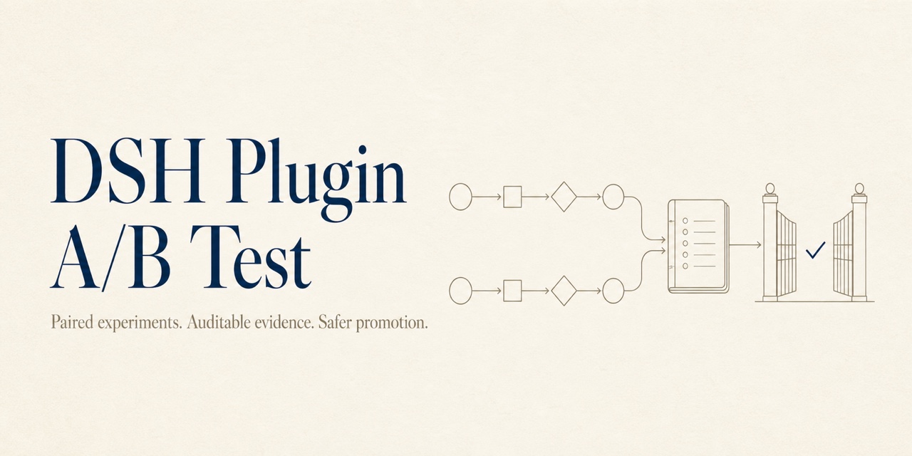 DSH Plugin A/B Test — paired experiments, auditable evidence, safer promotion