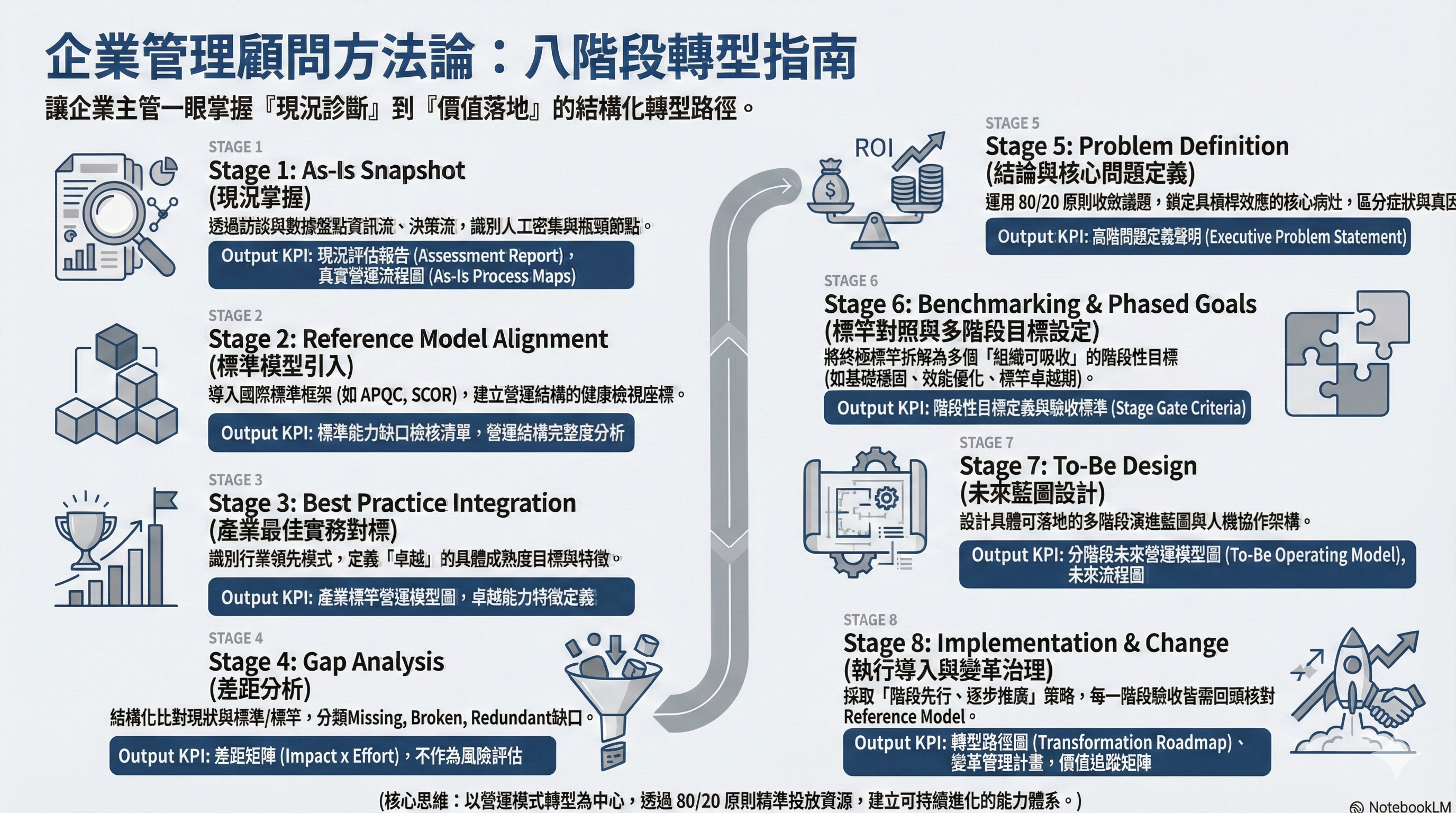企業管理顧問方法論：八階段轉型指南