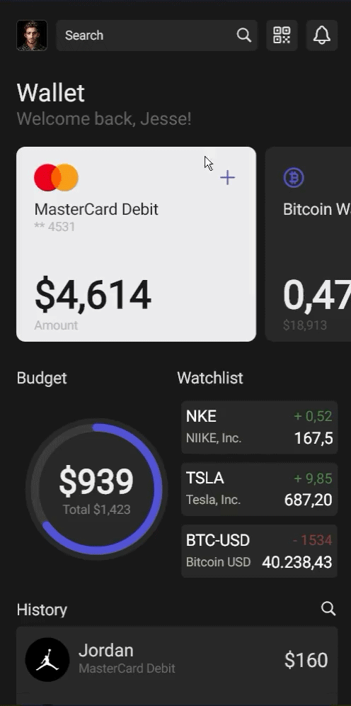 GitHub - Mosarto/e-wallet: Project created to replicate design made by ...