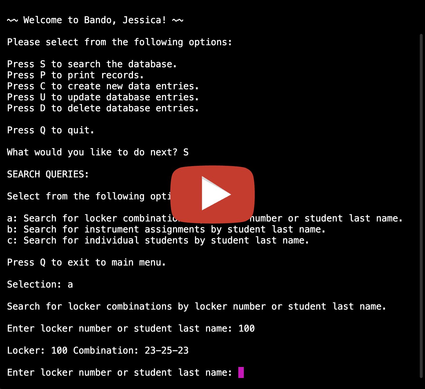 Locker Inventory CLI Walkthrough