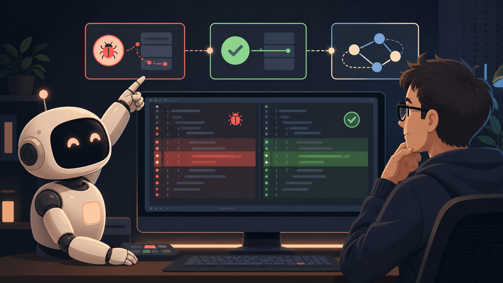 A coding agent explaining a bug fix