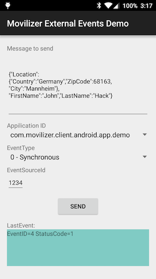 DEMO Send external event