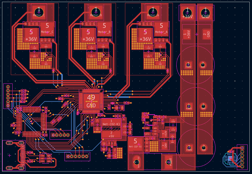KiCad PCB layout for the custom motor controller