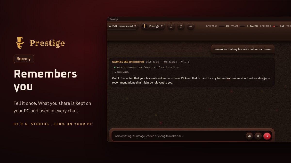 Remembers you: memory kept on your PC