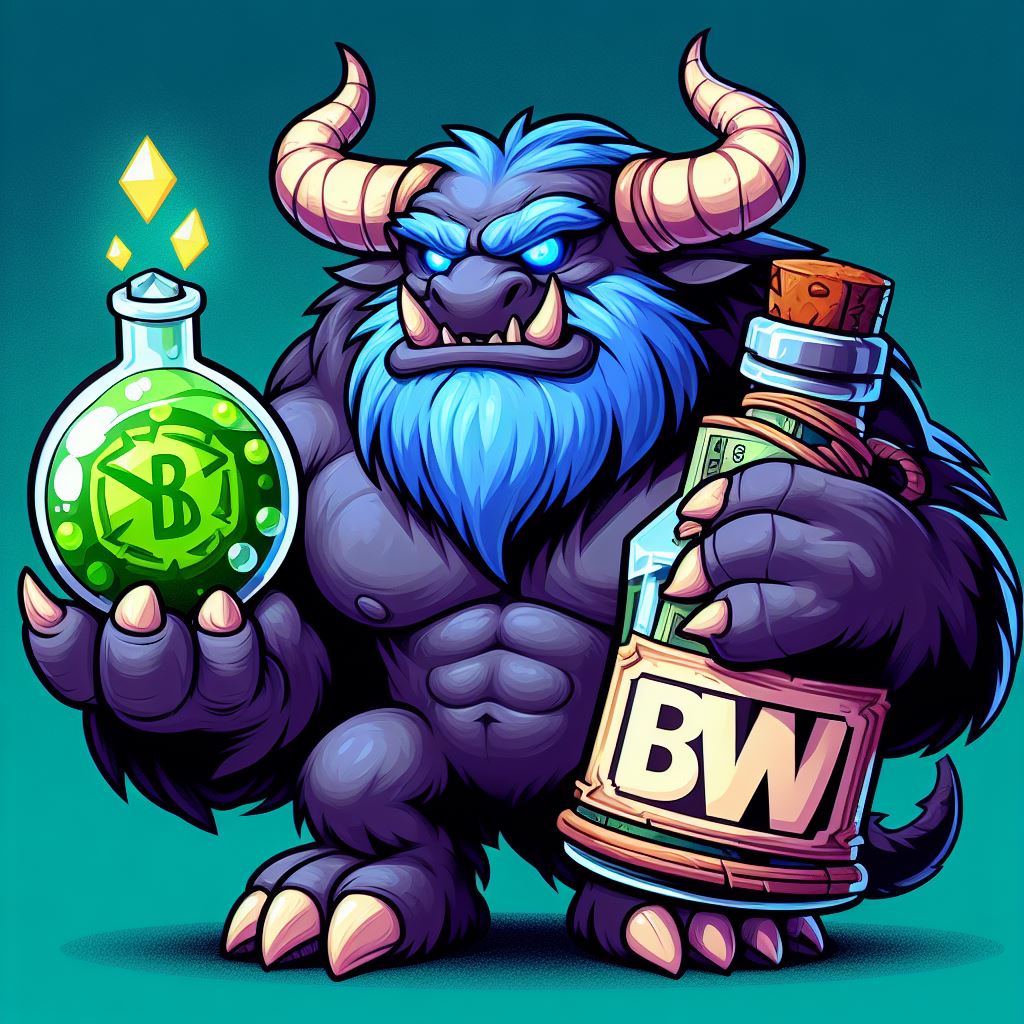 BeastWithdraw mascot holding XP and currency
