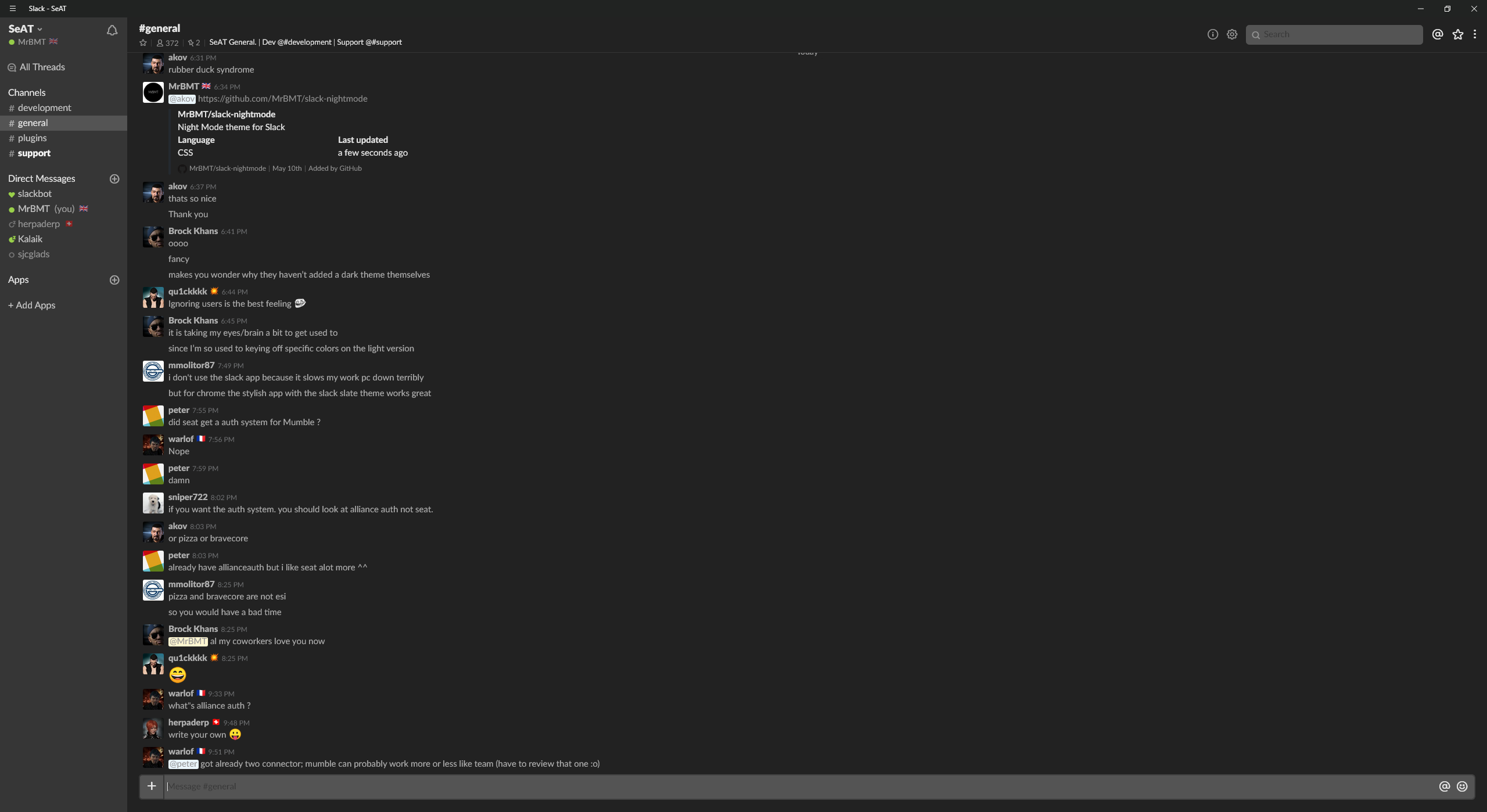 GitHub - MrBMT/slack-nightmode: Night Mode theme for Slack