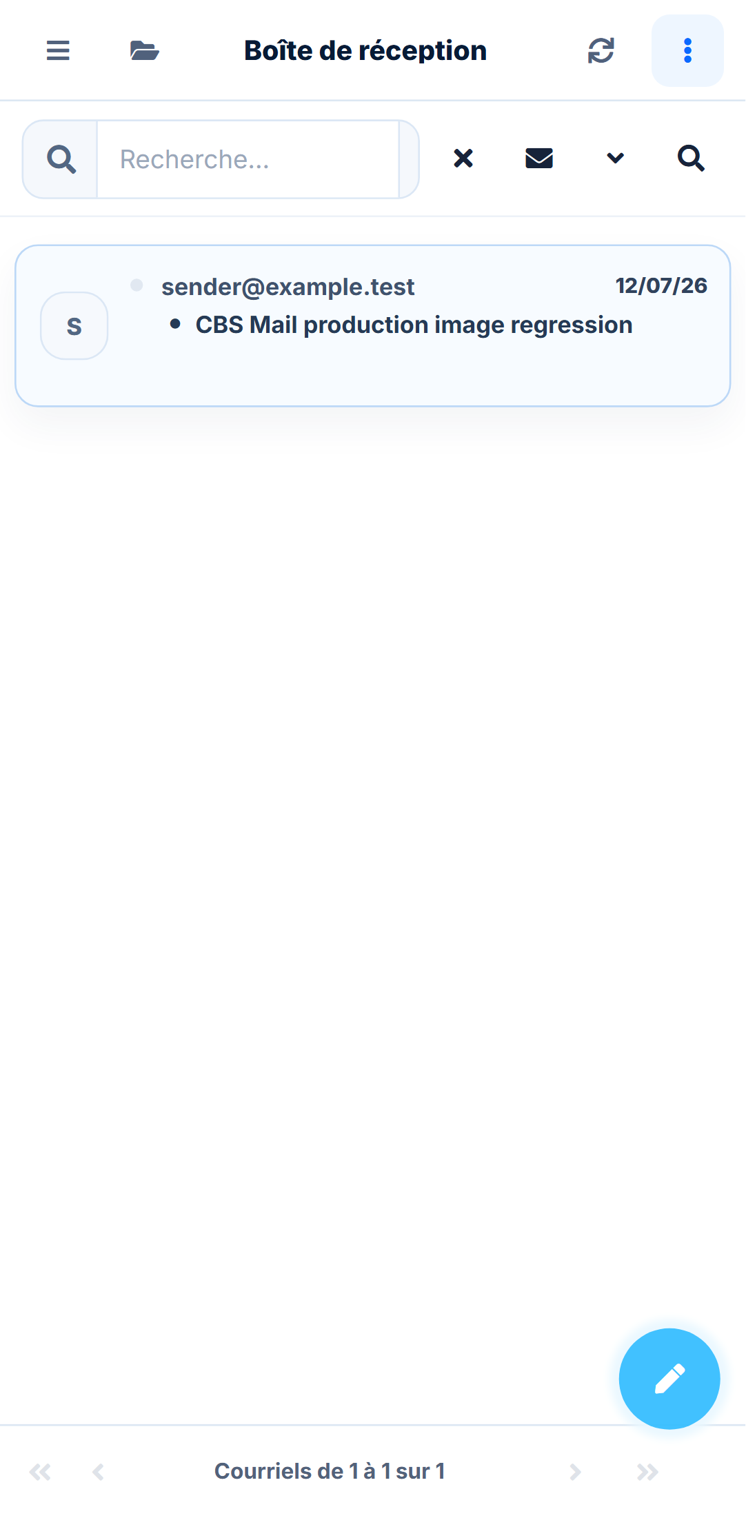 CBS Mail mobile interface