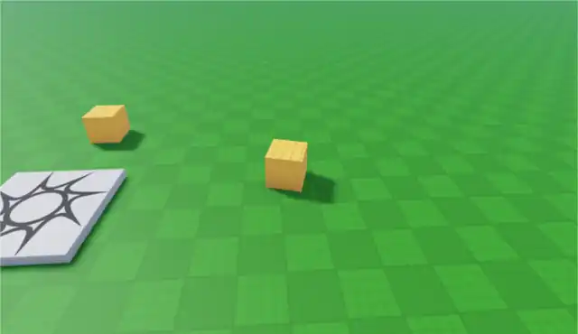 Two cubes driving on a baseplate, server-owned and predicted