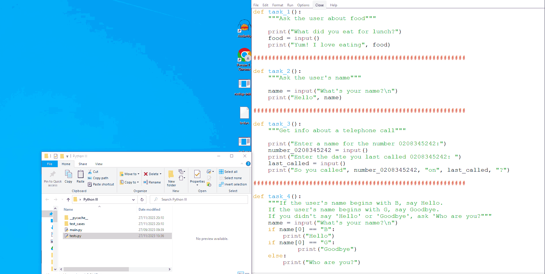 Demo of I/O test running