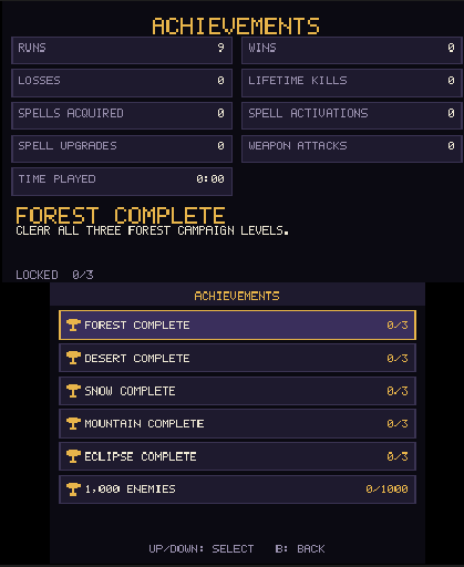 Abyssal Eclipse 3DS achievements screen