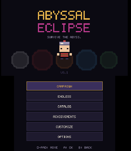 Abyssal Eclipse 3DS main menu