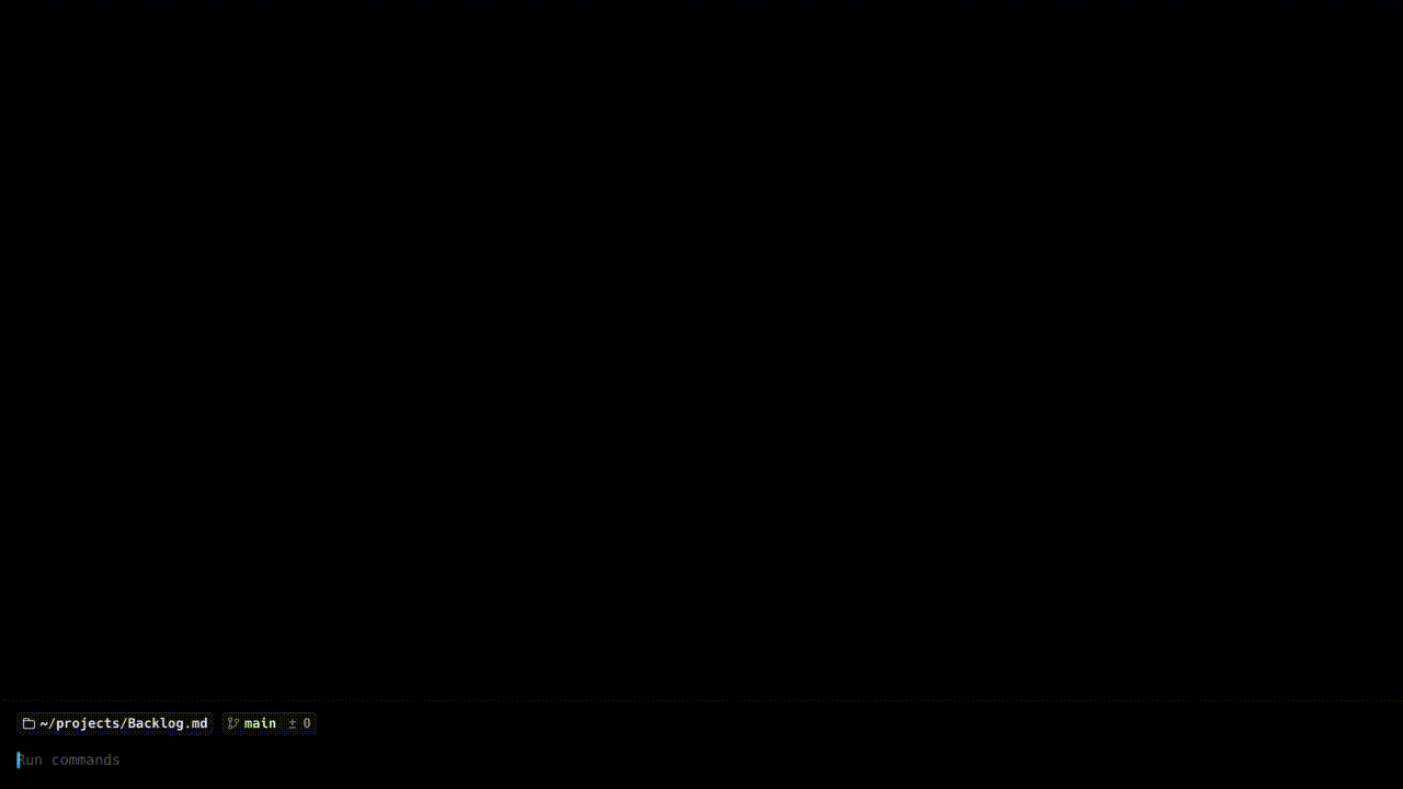 Backlog demo GIF using: backlog board