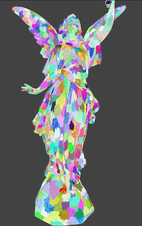 A visualization of the levels of detail of a mesh.