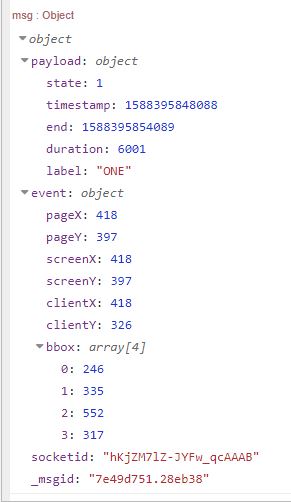 Node-RED dashboard widget state-trail click-output