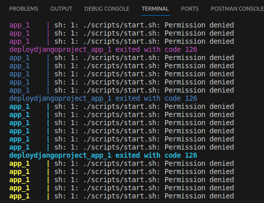 permission denid error