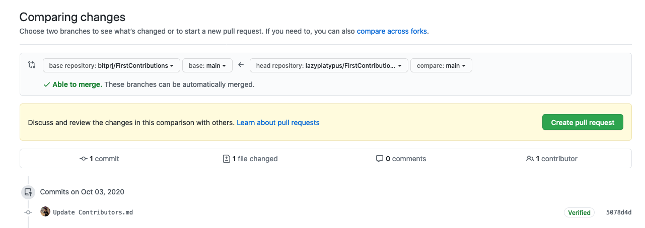 submit pull request