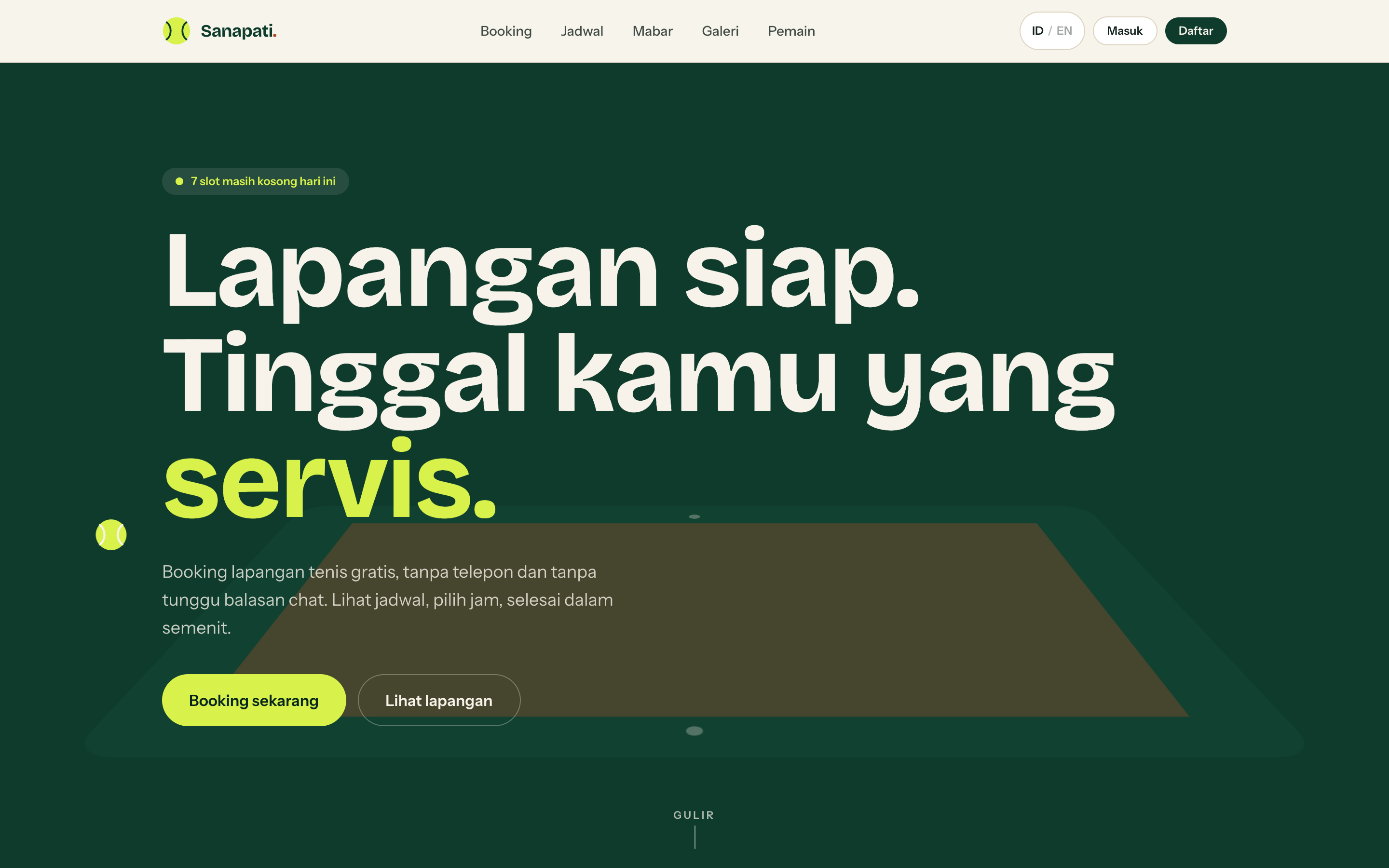 sanapati-tenis 的网站界面截图