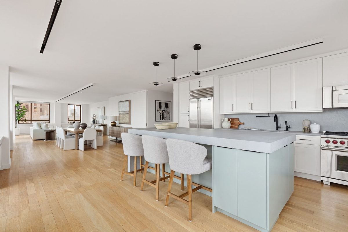 Kitchen and living space at 171 East 84th Street, 25BC
