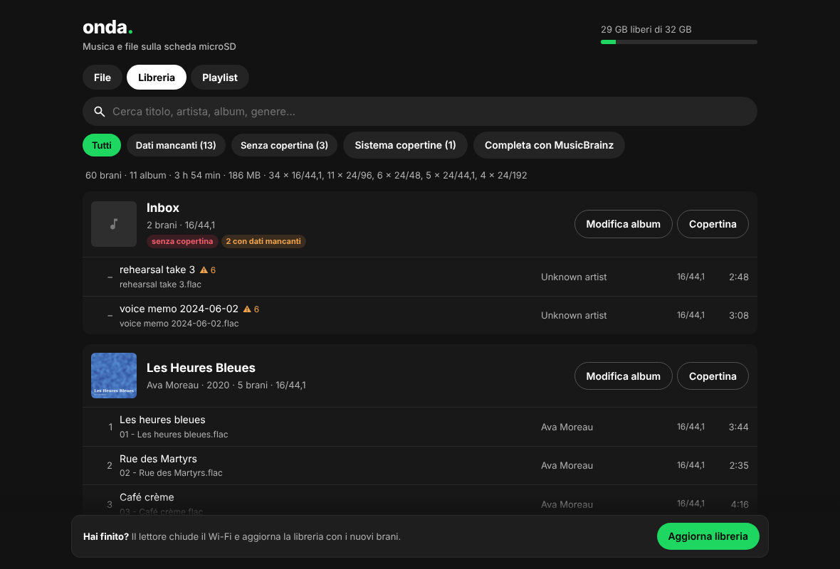 The Library tab