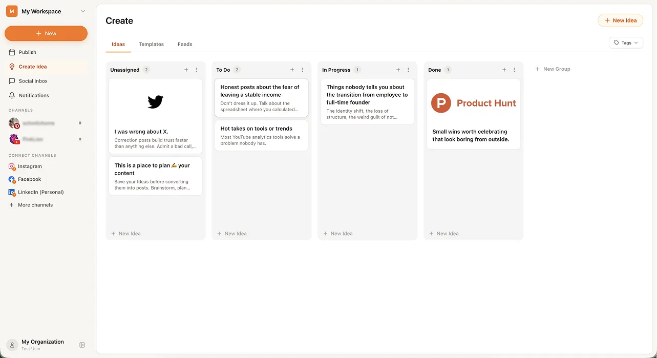 Idea kanban board