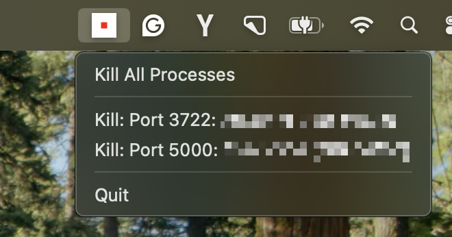 Port Kill Status Bar Icon