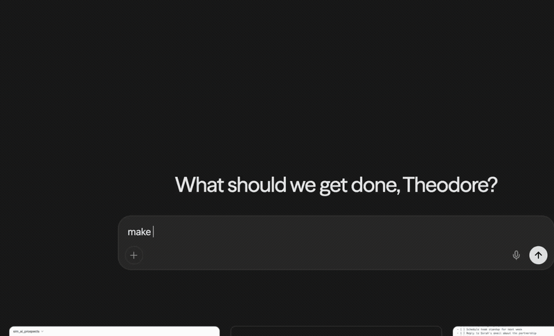 Sim generating a document from a prompt