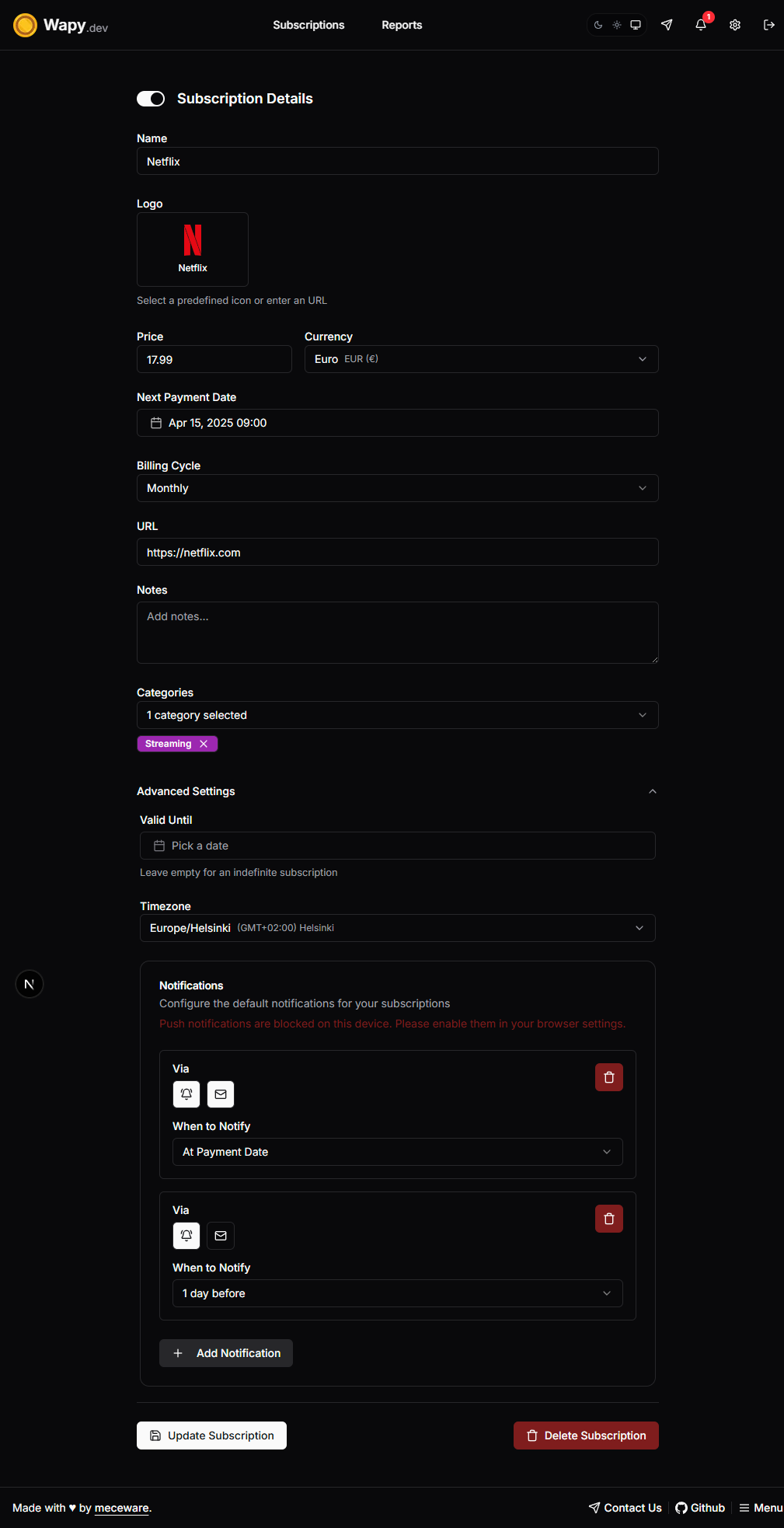 Edit Page
