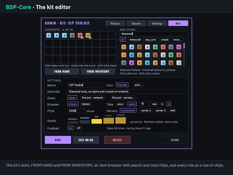 kits editor