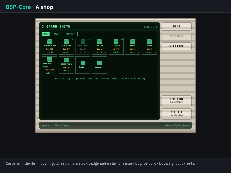 shop screen