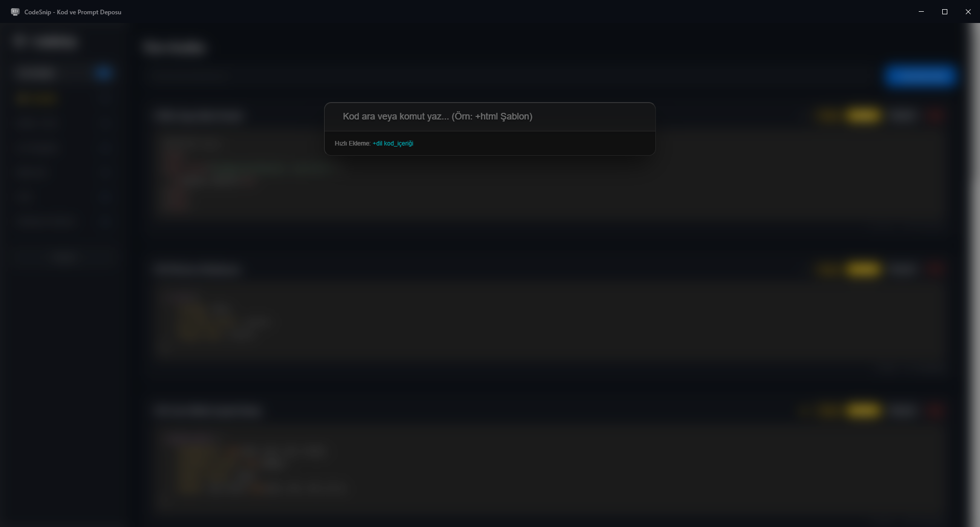 CodeSnip workspace screenshot