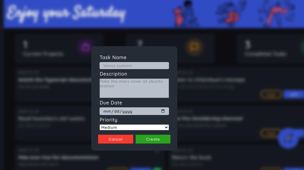 Screenshot of dialog box of entry