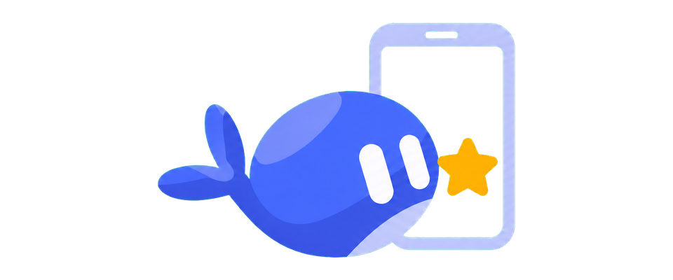 DS Bot Mobile App 小鲸鱼与手机标识