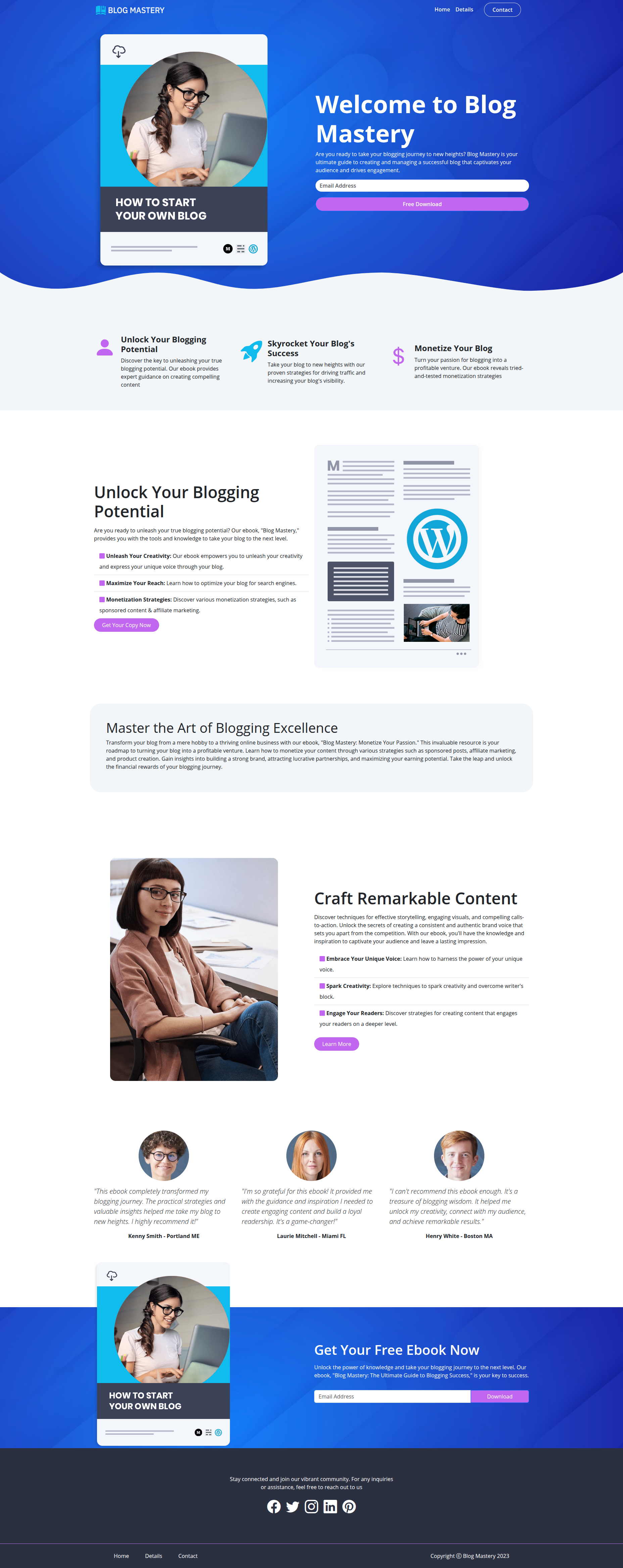 Blog Mastery Landing Page