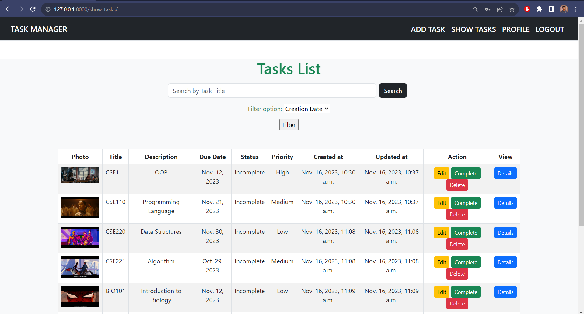 Task Manager Dashboard