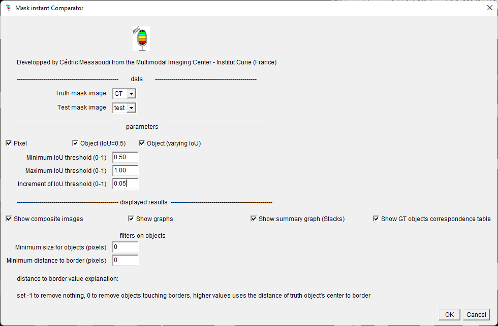 MiC, dialog window