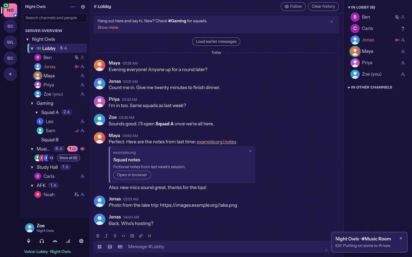 Notification toast