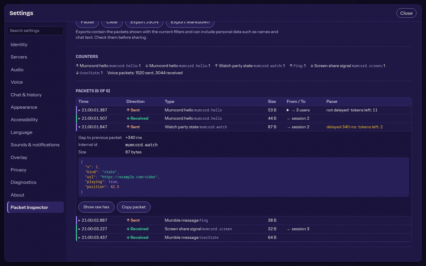 Packet inspector, dark