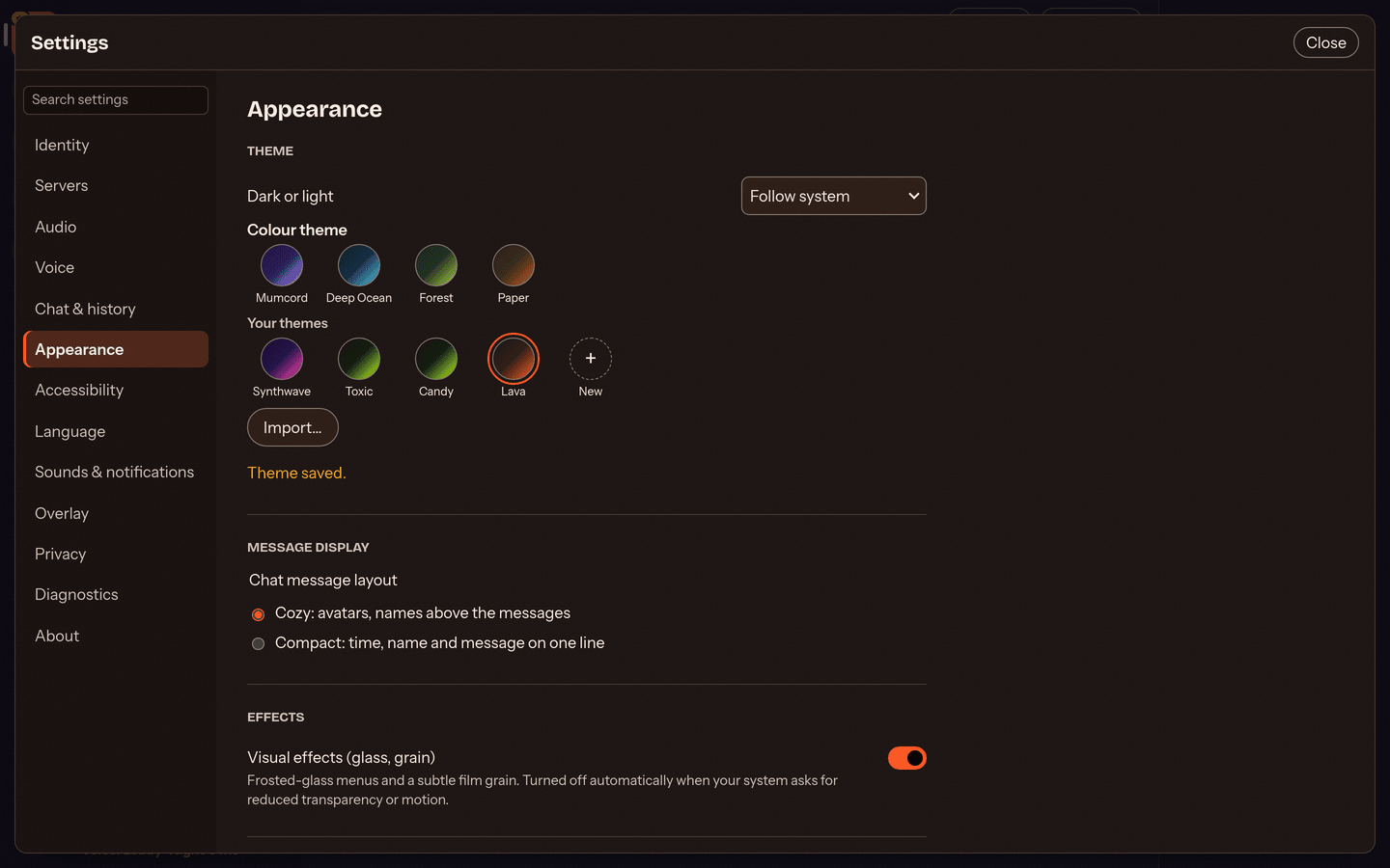 Theme picker