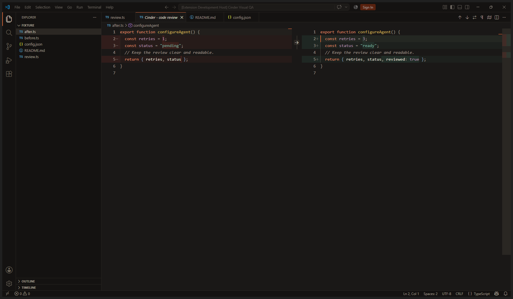 Cinder native file diff