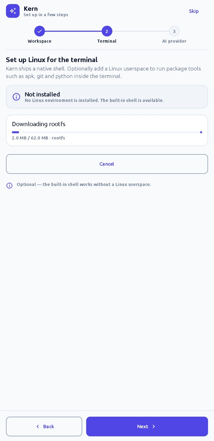 Downloading the rootfs