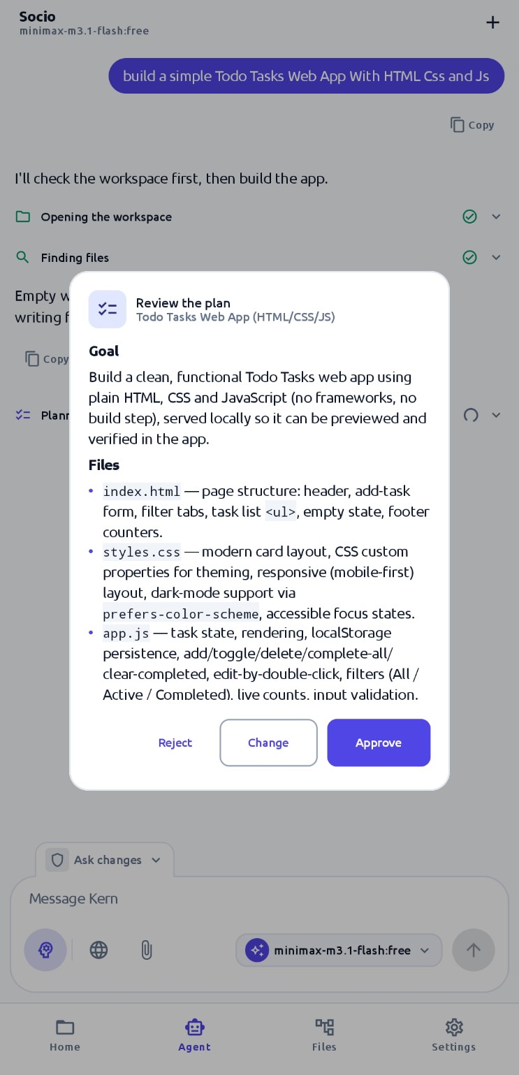 Plan review dialog