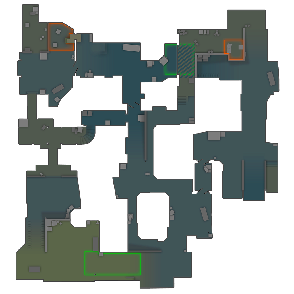 Dust2 radar / overview with standard callouts