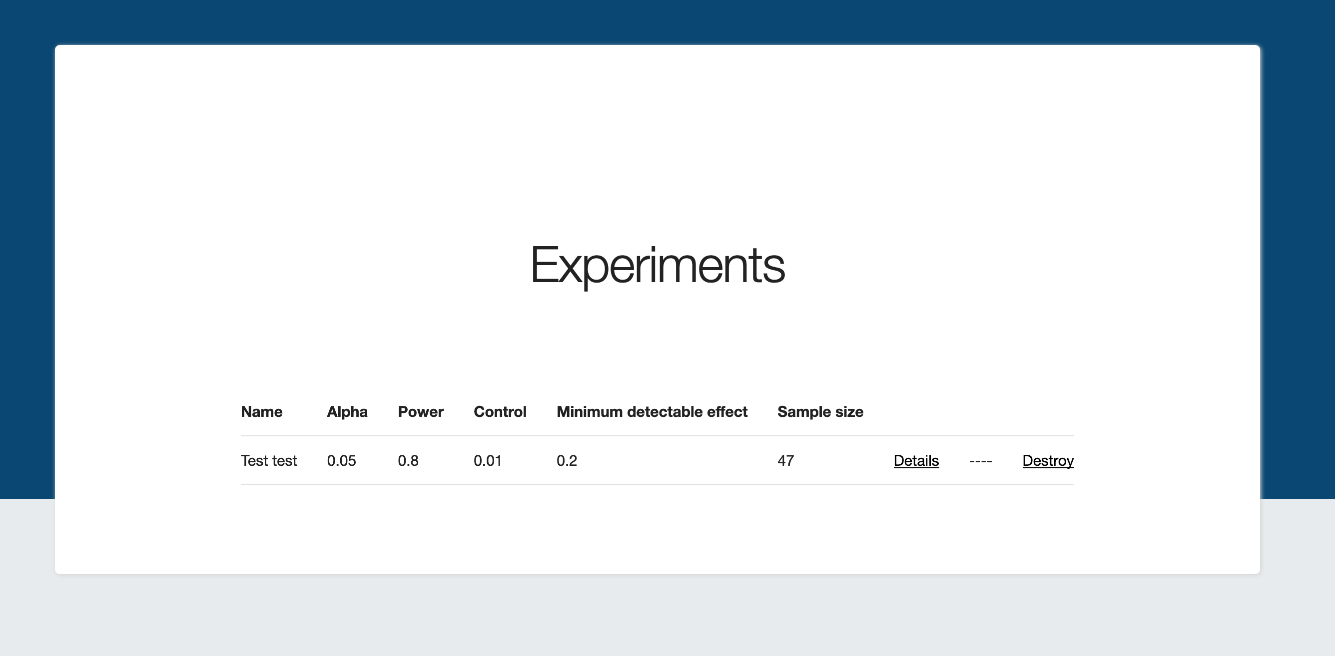 Viewing existing experiments